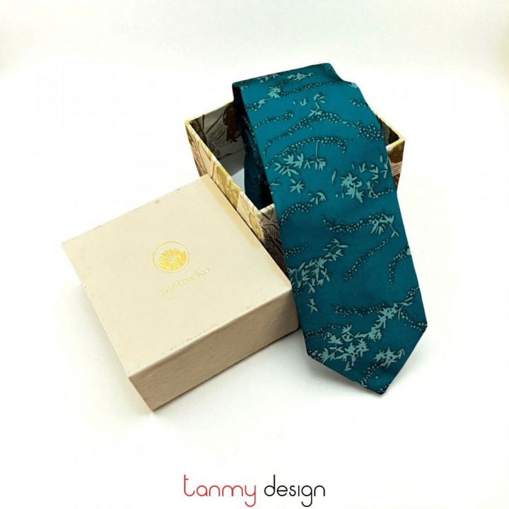 Slim tie - FOREST CANOPY - 148cm x 6cm